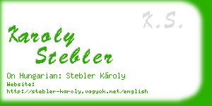 karoly stebler business card
